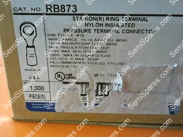 Thomas & Betts RB873 Insulated Nylon Ring Terminal Pack of 1000