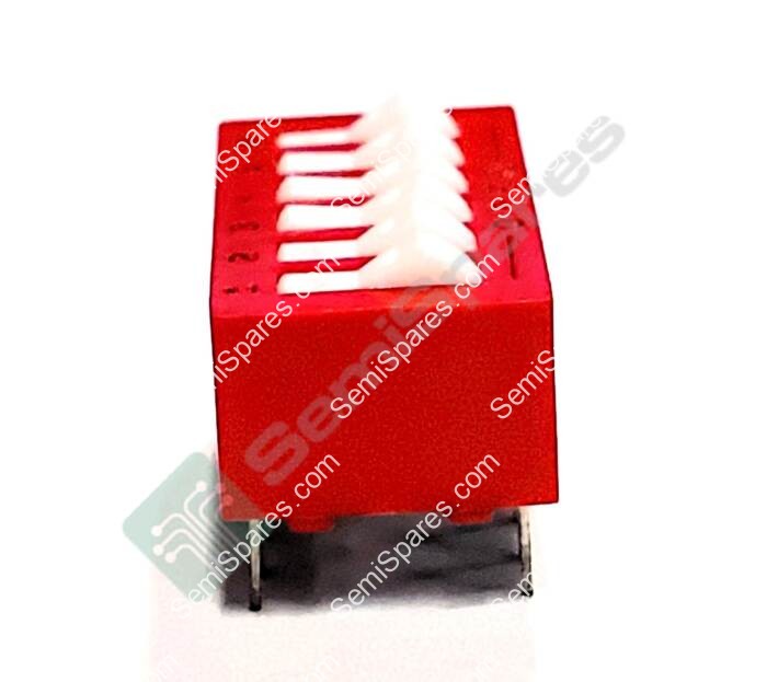 GRAYHILL INC. 76SB06T | DIP SWITCH SPST 6 POSITION THROUGH HOLE ROCKER ACTUATOR 150MA 30VDC RAIDED PC PIN RED - Image 5