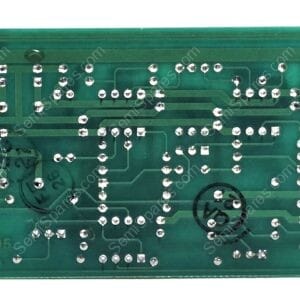 Green PCB with two D-sub connectors on opposite edges, solder joints visible on the back.