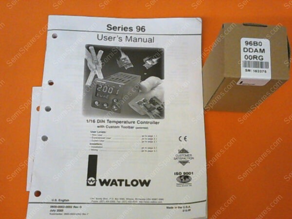 ZZ-3738-00 | CONTROLLER,WATLOW 96, 24VDC,W/RETRANSMIT