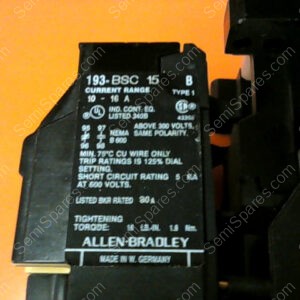 193-BSC 15 | ALLEN BRADLEY  193-BSC 15, 100-A18NJ3 CONTACTOR