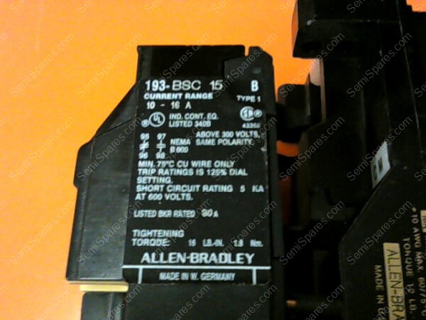 193-BSC 15 | ALLEN BRADLEY 193-BSC 15, 100-A18NJ3 CONTACTOR