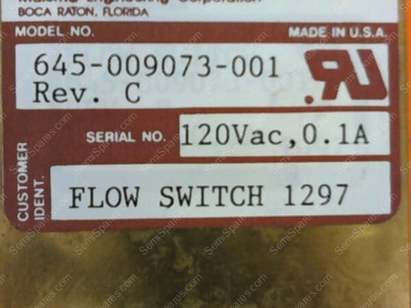 645-009073-001 | SWITCH ADJUSTABLE FLOW