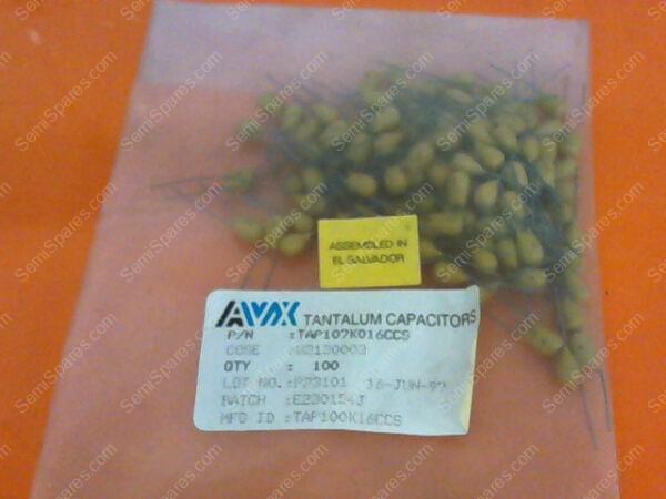 TAP107K016CCS | TANTALUM RADIAL CAPACITOR, 10% TOLERANCE,16V