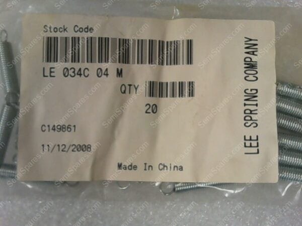 LE 034C 04 M | LEE SPRING, MODEL: LE 034C 04 M, HEAT TREATED EXTENTION SPRINGS CONDITION (C149861)