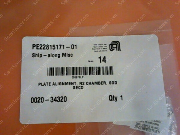 0020-34320 | PLATE ALIGNMENT, RS CHAMBER, SGD GECO P/N 0020-34320