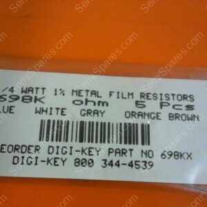 698KX | 1/4 WATTS 1% METAL FILM RESISTORS 698KX OHM (PACKAGE OF 5)