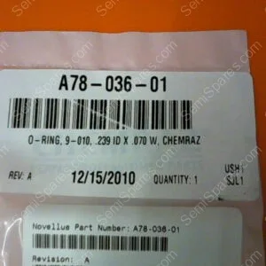 A78-036-01 | GREENE TWEED O-RING 9-010,.239 IDX0.70 W,CHEMRAZ