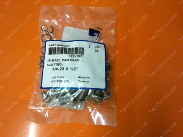 51252971 | PAN HEAD SLOTTED 1/4-20 X 1/2 PN/51252971 (PACK OF 25)