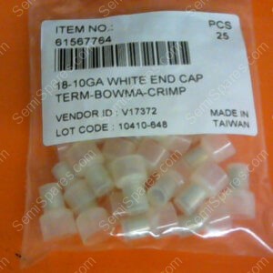 61567764 | 18-10GA WHITE END CAP TERM-BOWMA-CRIMP 61567764 (PKG OF 25)