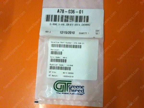A78-036-01 | GREENE TWEED O-RING 9-010,.239 IDX0.70 W,CHEMRAZ - Image 2