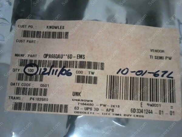 OPA660AU | IC OPAMP TRANSCOND 1 CIRC 8SOIC