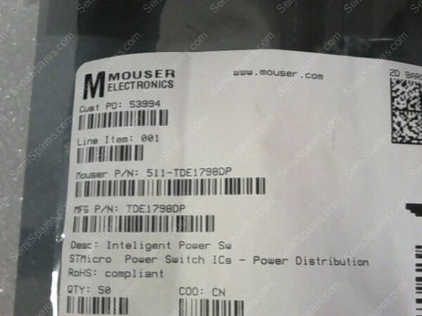 TDE1798DP | INTELIGENT POWER SW STMICRO POWER SWITCH ICS-POWER DISTRIBUTION