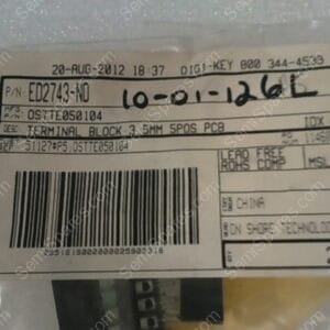 OSTTE050104 | TERM BLK 5POS SIDE ENT 3.5MM PCB, DIDGI-KEY PN: ED2743-ND