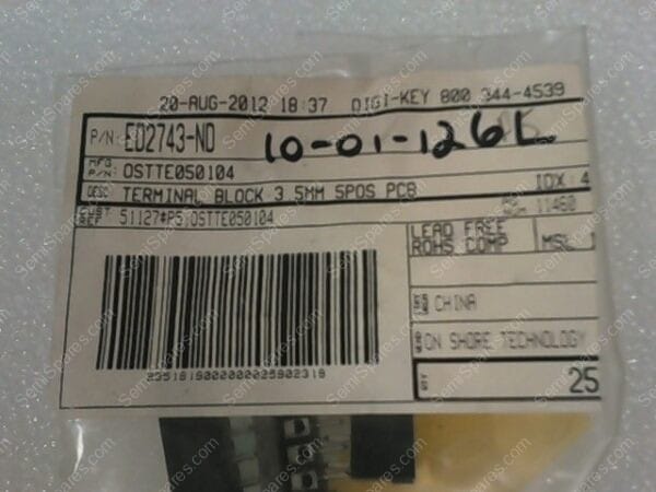 OSTTE050104 | TERM BLK 5POS SIDE ENT 3.5MM PCB, DIDGI-KEY PN: ED2743-ND