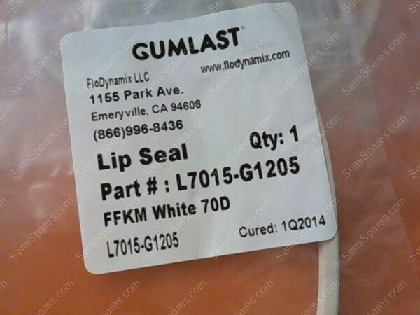 PE-1740-00 | LIP SEAL, GUMLAST, L7015-G1205FFKM WHT 70D - Image 2