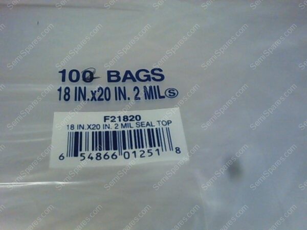GU-0715-00 | BAG, 18 X 20, 2 MIL, PLASTIC ZIPLOCK, 127446 PKG OF 100