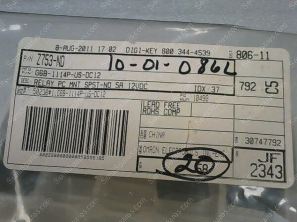 Z753-ND | RELAY PC MNT SPST-NO 5A 12VDC