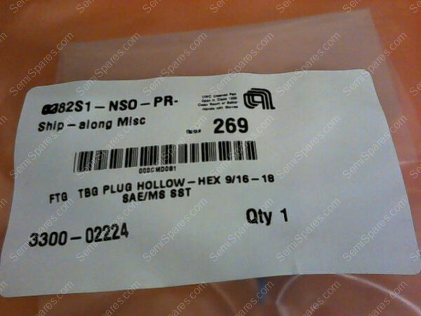 3300-02224 | FTG TBG PLUG HOLLOW-HEX 9/16-18 SAE/MS SST 3300-02224