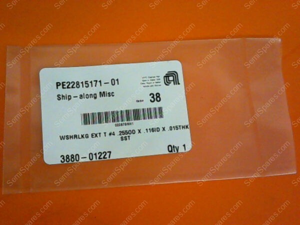 3880-01227 | WSHRLKG EXT T #4 .255OD X .116ID X .015THK SST P/N 3880-01227