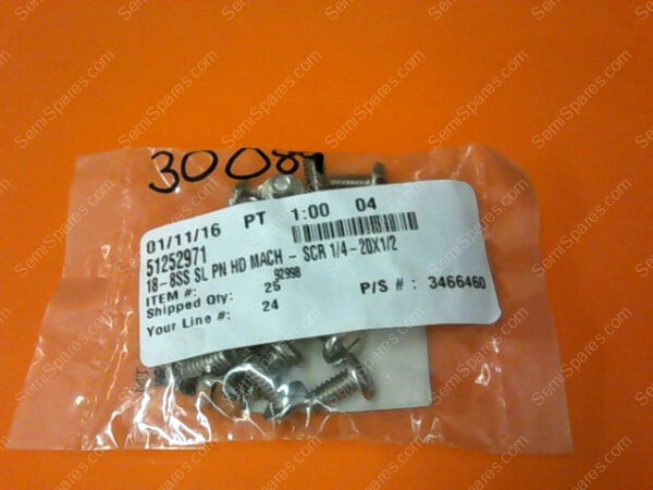 51252971 | PAN HEAD SLOTTED 1/4-20 X 1/2 PN/51252971 (PACK OF 25) - Image 2