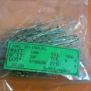 291-150K-RC | XICON CARBON FILM RESISTORS - 150KOHMS 0.05 WATT1/4 (PACKAGE OF 200)