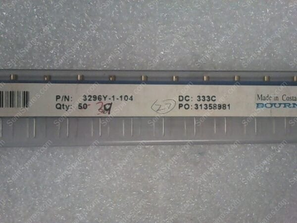 3296Y-1-104 | TRIMMER, 100K, OHM, 0.5W, PC, PIN, TOP, - Image 2
