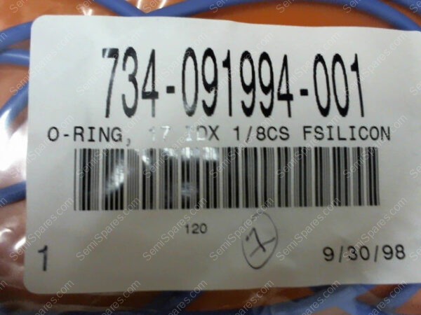 734-091994-001 | O-RING, 17 IDX 1/8CS FSILICON