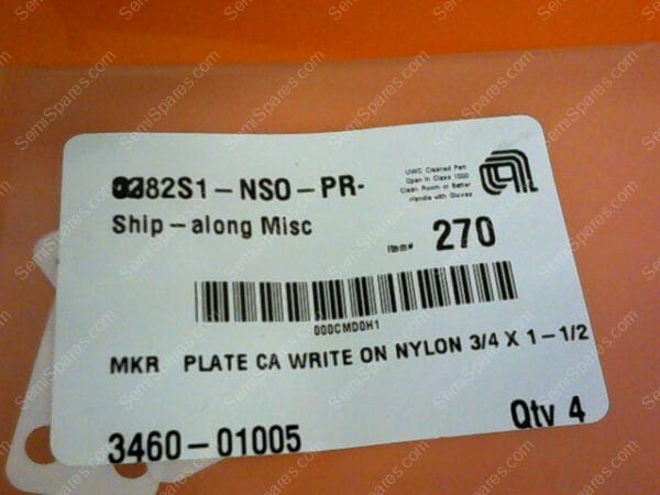 3460-01005 | MKR PLATE CA WRITE ON NYLON 3/4 X 1-1/2 3460-01005 (PKG OF 4)