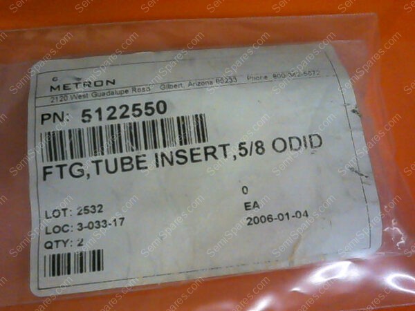 5122550 | METRON FTG, TUBE INSERT,5/8 ODID P/N 5122550 (PKG OF 2)