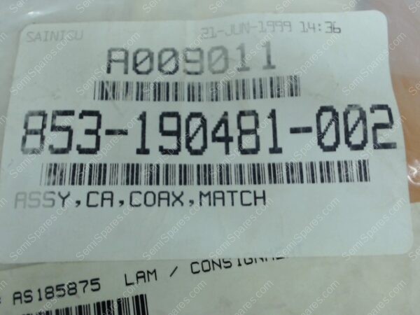 853-190481-002 | ASSY,CA,COAX,MATCH