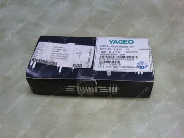 MFR-25FBF52-20R | YAGEO METAL FILM RESISTOR MFR-25 1/4W 52 100PPM 20R MFR-25FBF52-20R