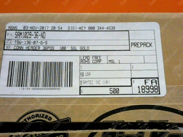 SAM1029-36-ND | CONN HEADER 36POS .100" SGL GOLD