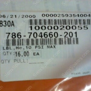 786-704660-201 | LBL,He,10 PSI MAX