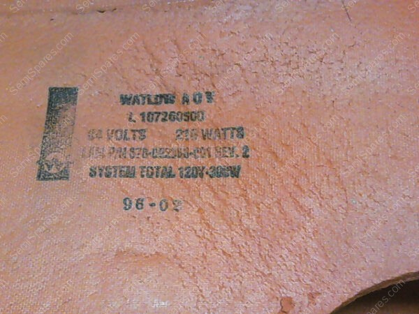 L107260500 | WATLOW-AOV SILICON HEATER VOLTS 94, WATTS 210, 96-02