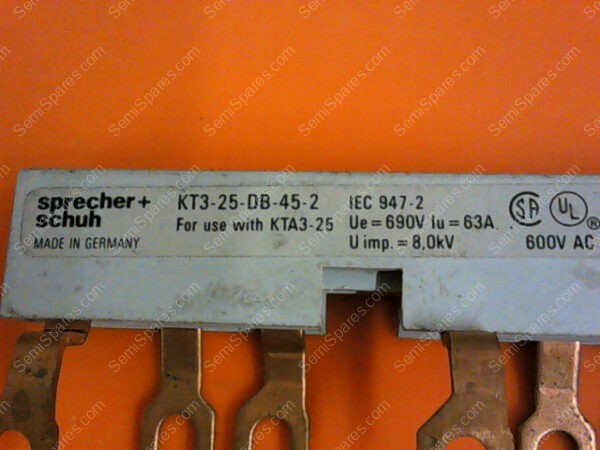 KT3-25-DB-45-2 | SPRECHER+SCHUH SUPPLY BLOCK KT3-25-DB-45-2 COMPACT BUSBAR - Image 2