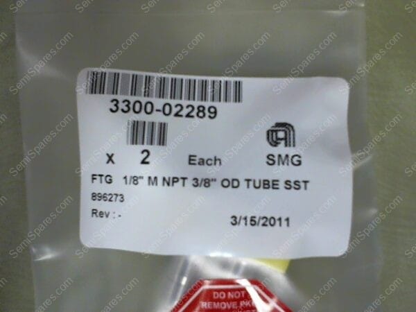 3300-02289 | FTG 1/8" NPT 3/8" OD TUBE SST - Image 2