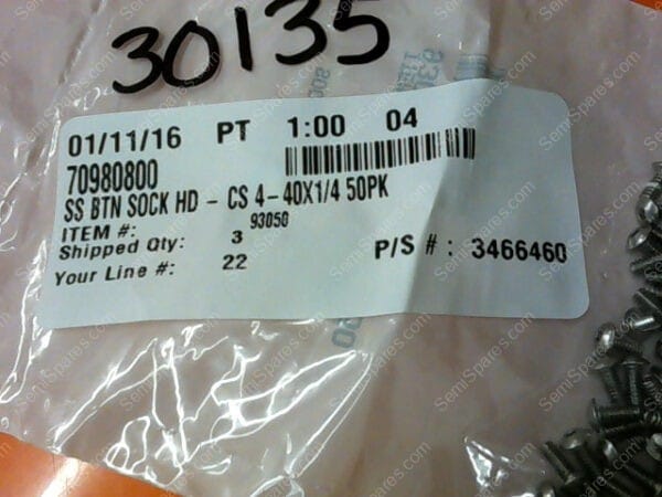 93050 | SS BTN SOCK HD-CS 4-40X1/4 50PK 93050 (PACKAGE OF 50)