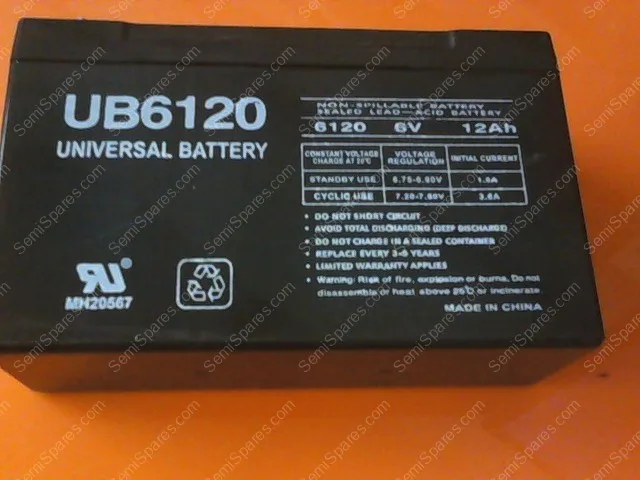 GU-9232-00 | BATTERY, BP12-6, UB6120, 6 VOLT, 12AMP