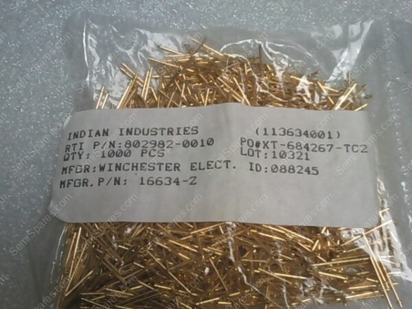 16634-Z | WINCHESTER ELECT, INDIAN INDUSTRIES, GOLD PLATED SOLID PINS, RTI PN: 802982-0010
