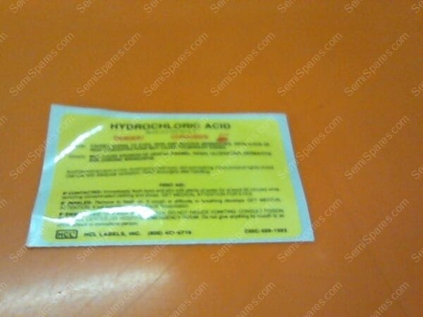 VT-5100-00 | LABEL,DUMP VALVE,HCL,2X3#301187-005