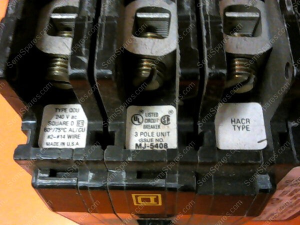 MJ-5408 | SQUARE D 30 AMP CIRCUIT BREAKER TYPE QOU MJ-5408 3 POLE 240VAC
