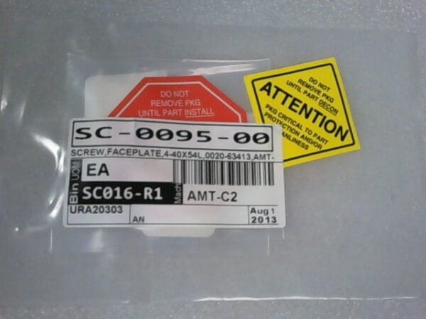 SC-0095-00 | SCREW, FACE PLATE, 4-40X54L, 0020-63413, AMT - Image 2