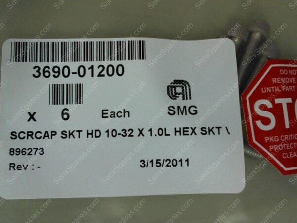3690-01200 | SCRCAP SKT HD 10-32 X 1.0L HEX SKT