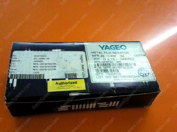 MFR-25FBF5220R | METAL FILM RES 20 OHM 1/4W 1% AXIAL - Image 2