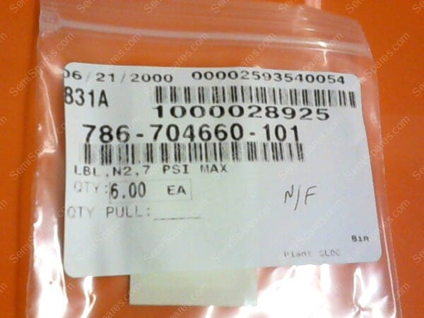 786-704660-101 | LBL,N2,7 PSI MAX