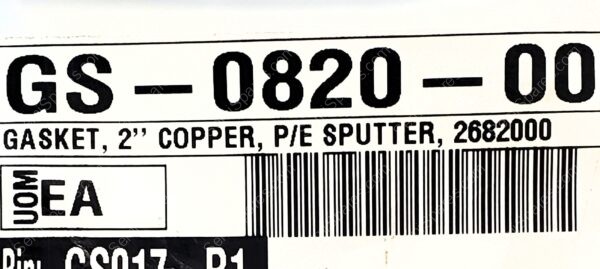 GS-0820-00 | GASKET, 2" COPPER, P/E SPUTTER, 2682000 - Image 4