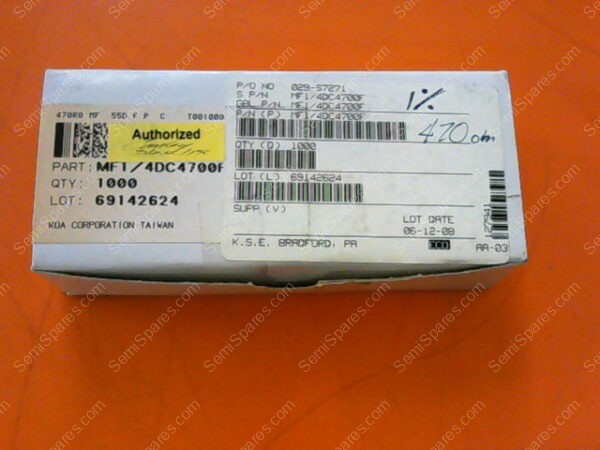 MF14DC4700F | METAL FILM RESISTORS 470 OHM 1% 100PPM