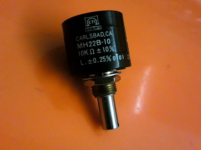 MH22B-10 | ETI POT; HYBRID; REST 5 KILOHMS; PANEL; 10 TURNS; PWR-RTG 2W; SHAFT DIA 0.25LN - Image 2