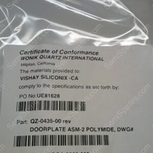 QZ-0435-00 | QTZ DOOR PLATE,2542552-01,ASM-2 POLYMIDE, DWG#